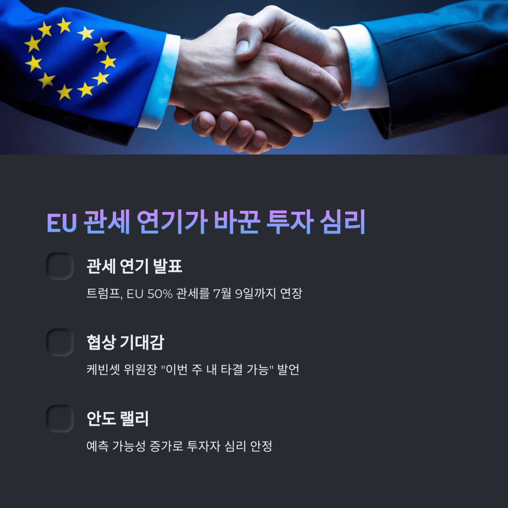 EU 관세 연기 - MoneyBlockSignal EU 관세 연기