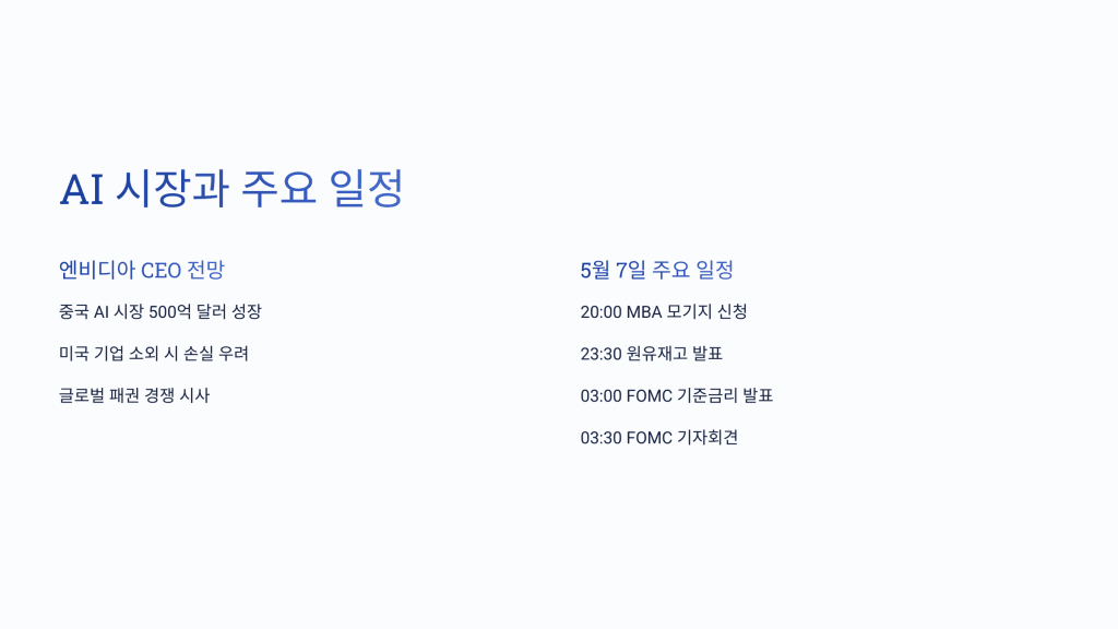 3_AI - MoneyBlockSignal AI시장과 주요 일정